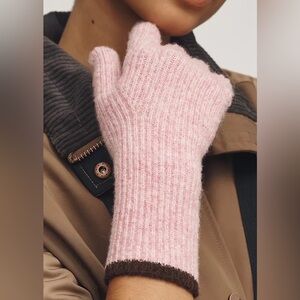 Anthropologie Soft Ribbed Knit Pink Women's Gloves